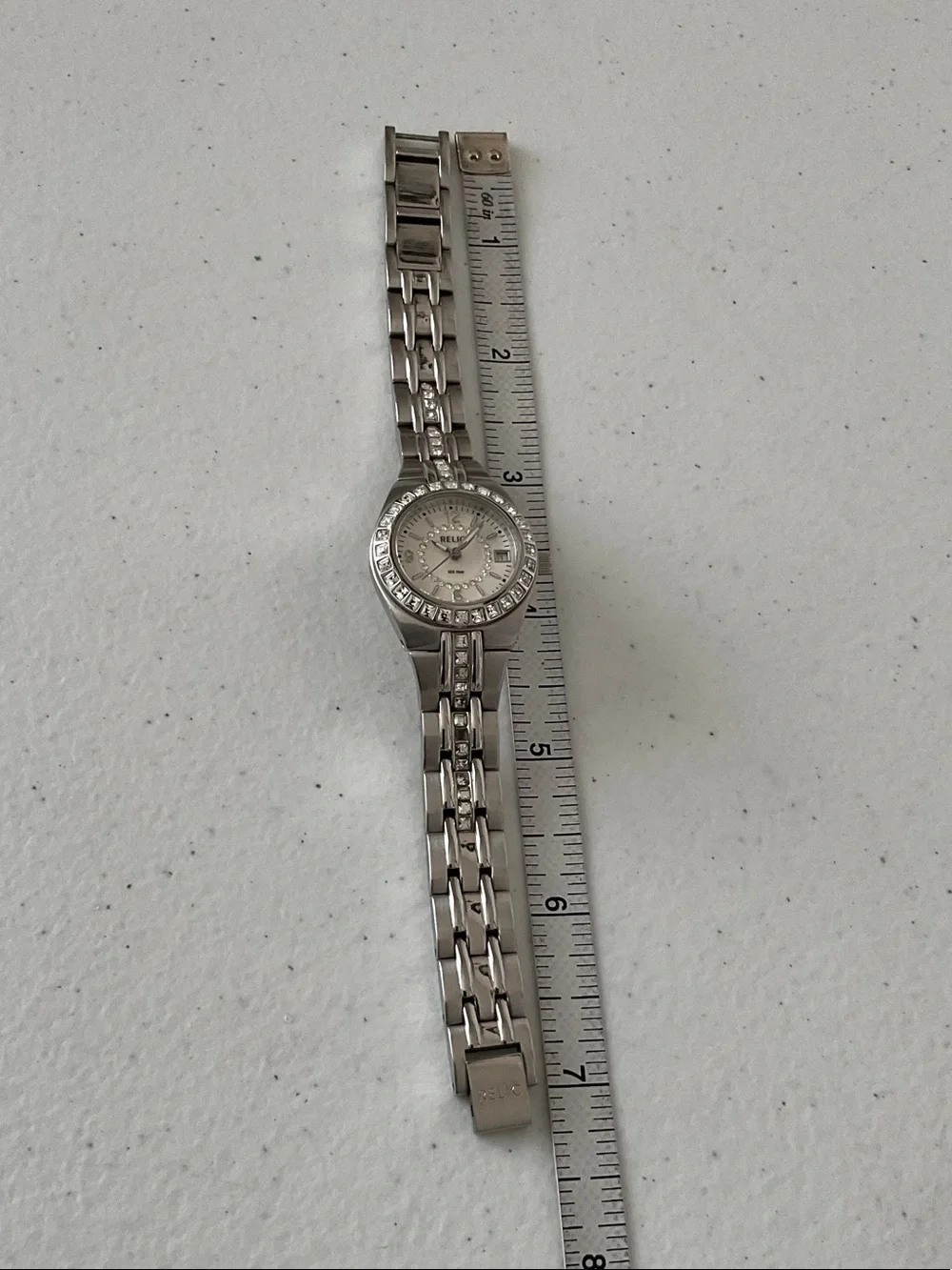 Relic Women's Silver Crystal Accent Bracelet Watch - Silver Tone